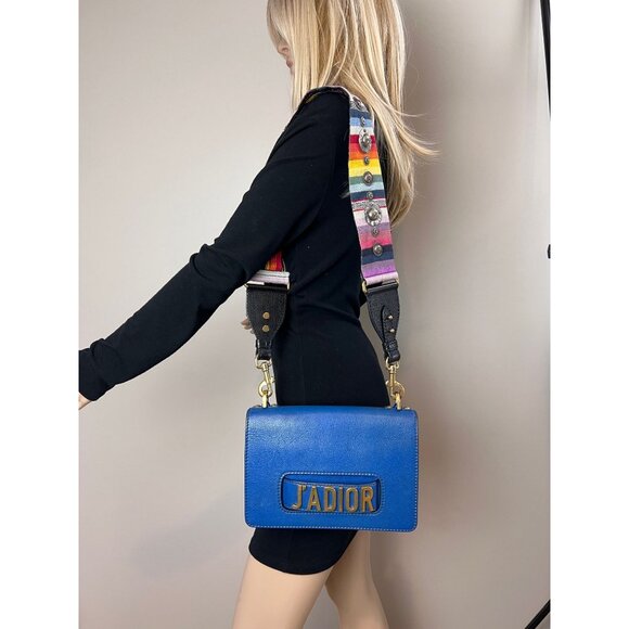 Christian Dior CD J'ADIOR Blue Flap Leather Shoulder Bag - Picture 7 of 16